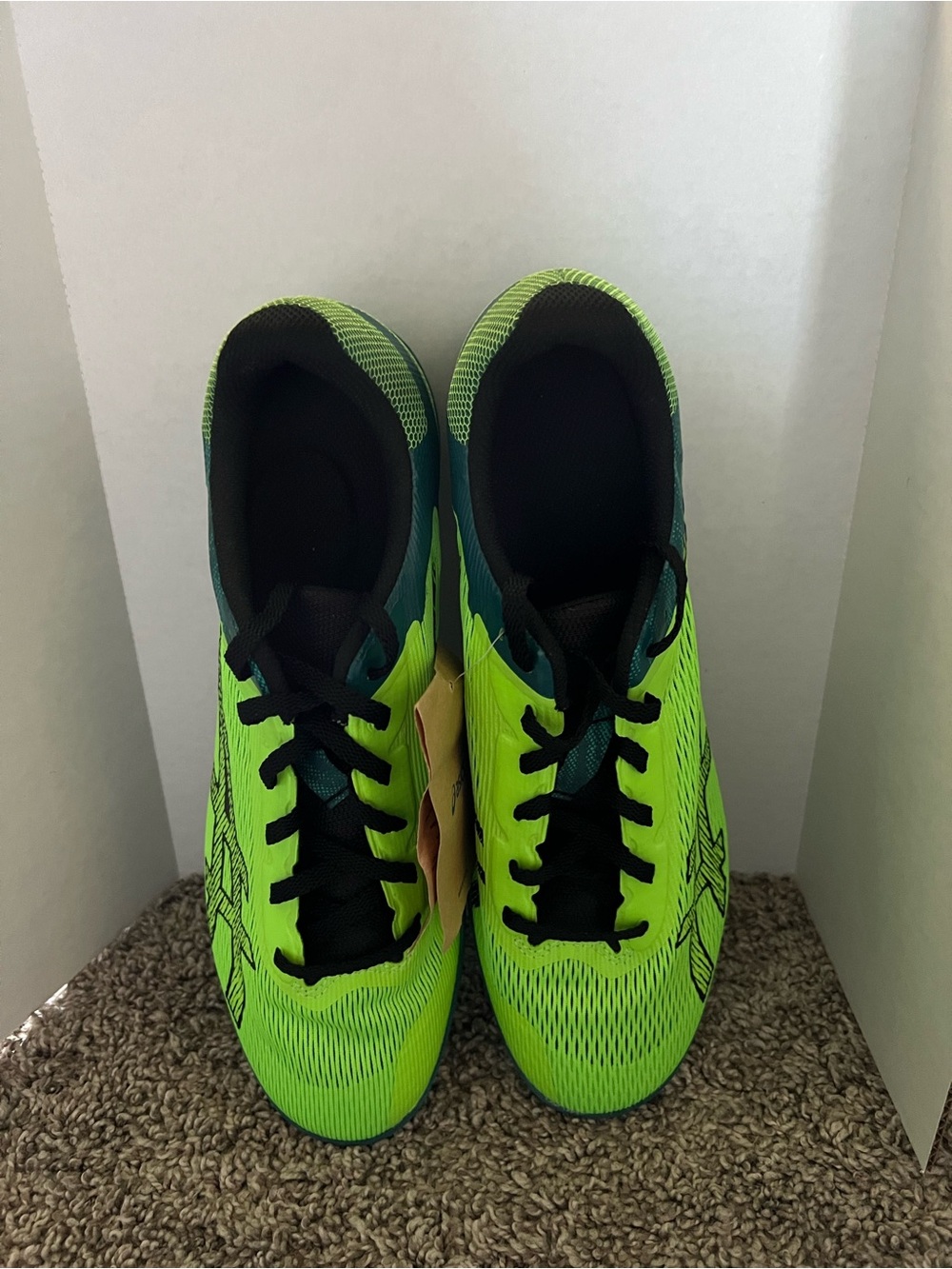 Asics Neon Yellow-Green and Black Men's Athletic Shoes